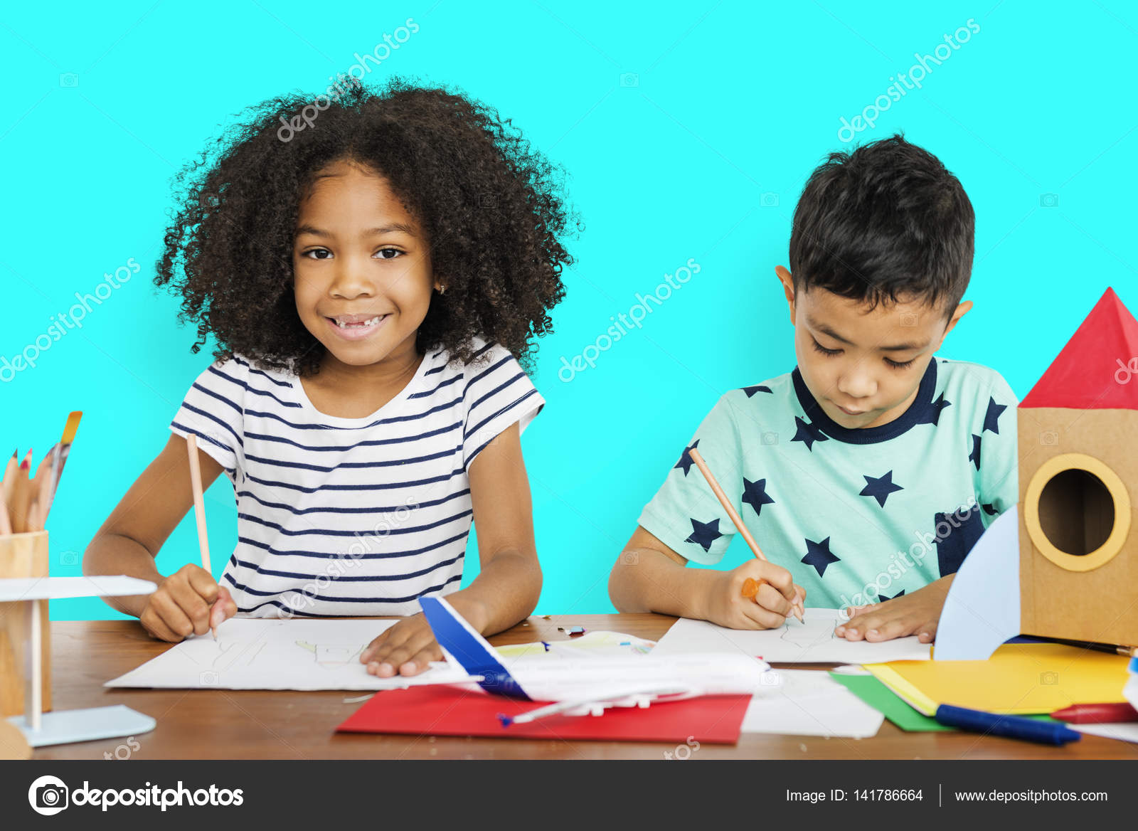 Children`s Drawing Pencils. Stock Image - Image of drawing, little: 81852871