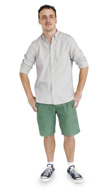 Man in shirt and shorts clipart