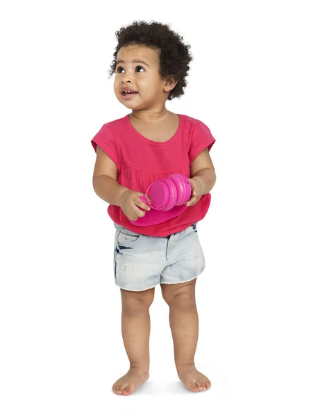 African child with headphones — Stock Photo, Image