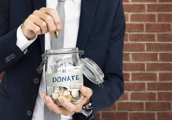 Businessman Donation Money. — Stock Photo, Image