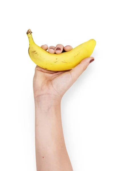 Hand in Hand mit Banane — Stockfoto