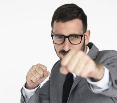 Stüdyo çekimi genç işadamı