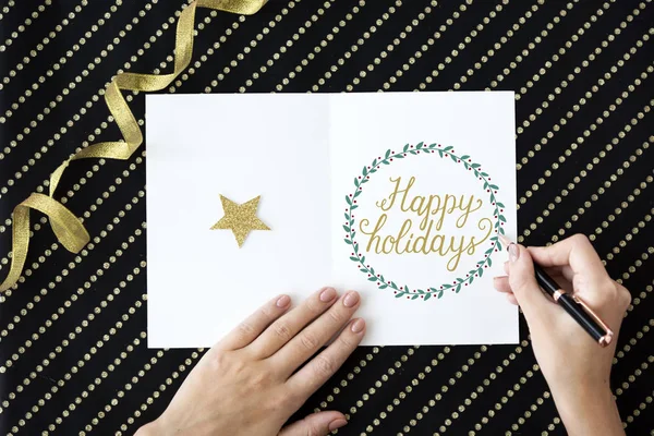 Tarjeta de felicitación escrita a mano — Foto de Stock