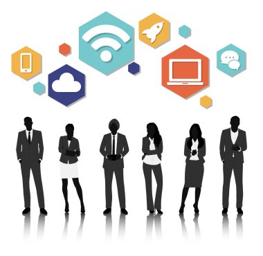 İş adamları grafik simgeleri ile