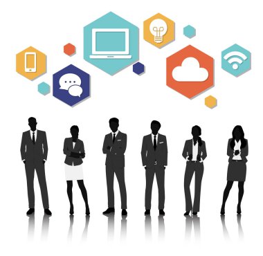 İş adamları grafik simgeleri ile