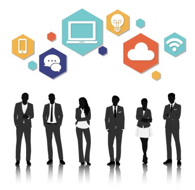 İş adamları grafik simgeleri ile