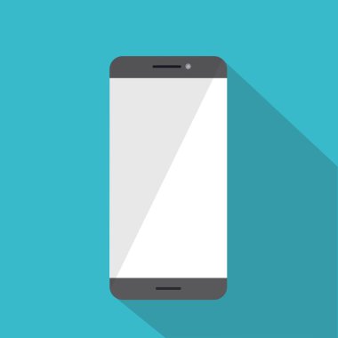 Mavi arka plan üstünde Smartphone