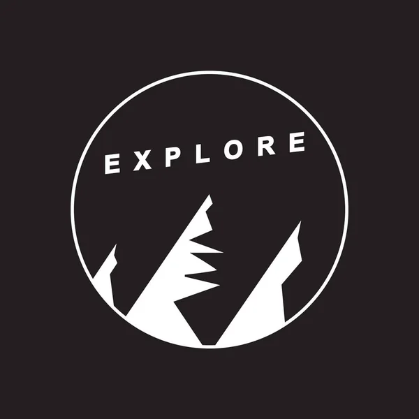 Explorer signe sur fond noir — Image vectorielle