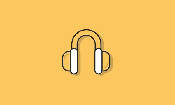 Auriculares sobre fondo amarillo — Vector de stock