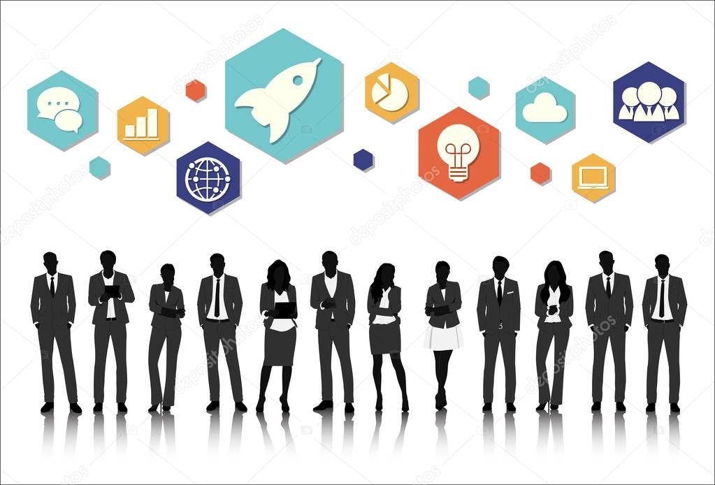 Business People with Graphic icons