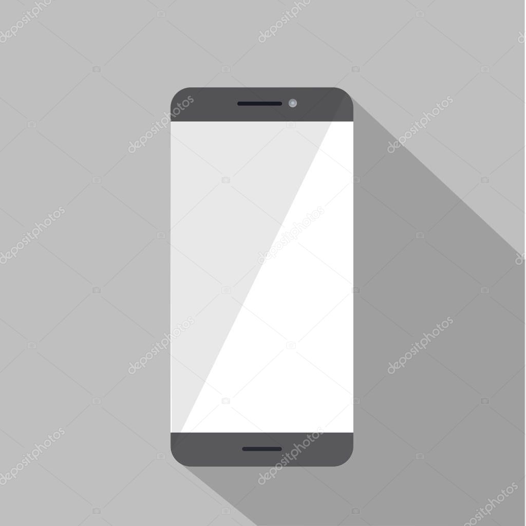 smartphone on grey background