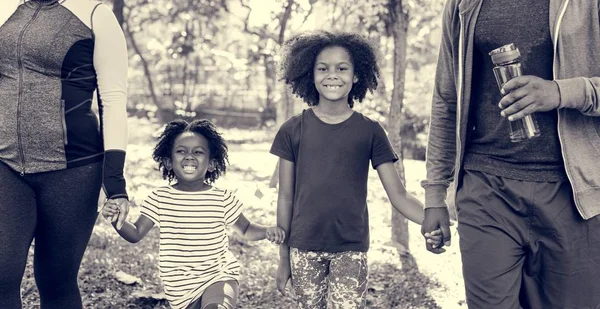 happy family in park