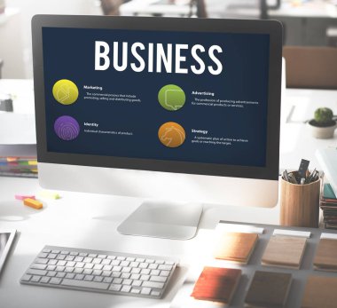 Office çalışma yer bilgisayar ile