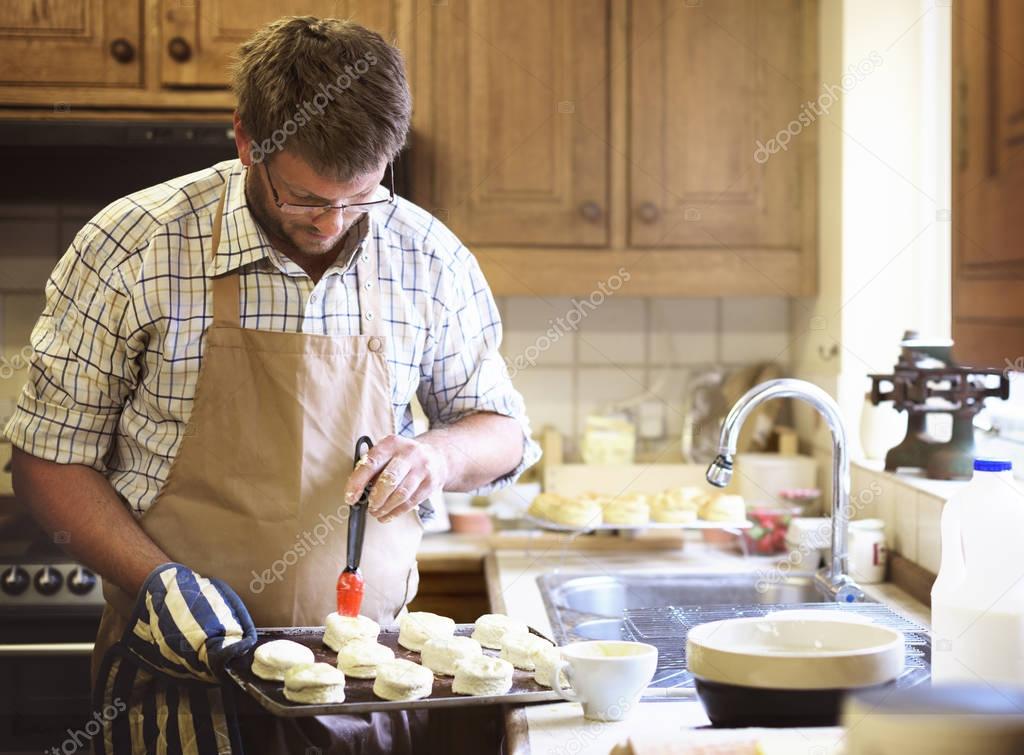 Man Apron Cooking Bakery