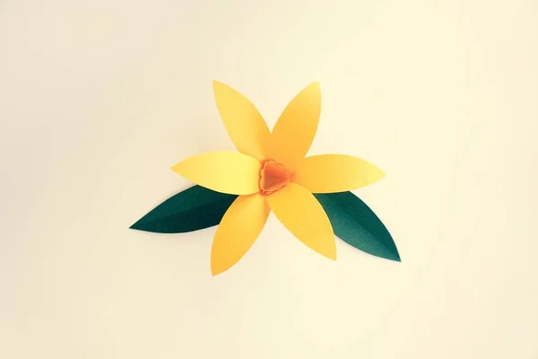 Flor artesanal no cartão de saudação — Fotografia de Stock