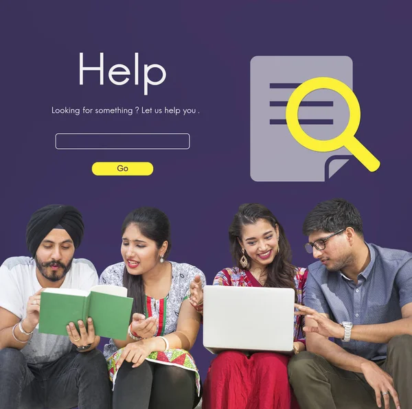 Indian students studying — Stock Photo, Image