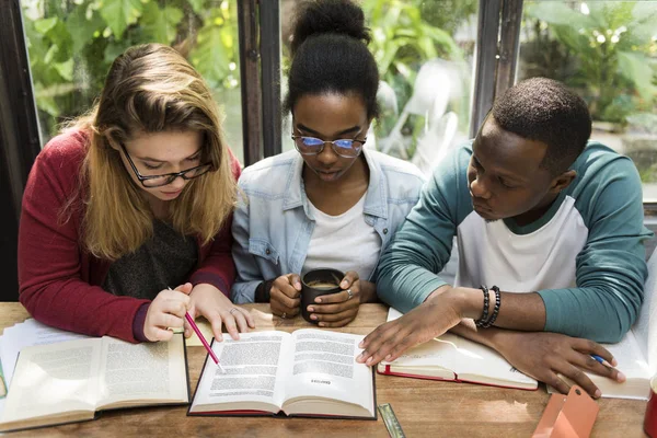 Group of students studying together — Stock Photo, Image