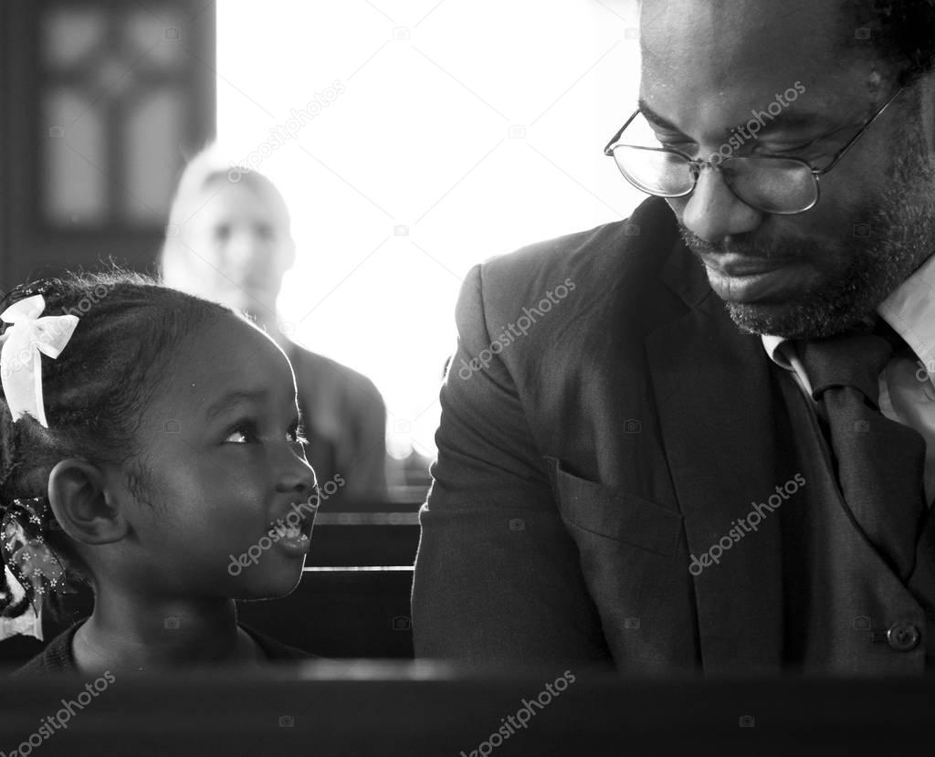 father and daughter in Church 