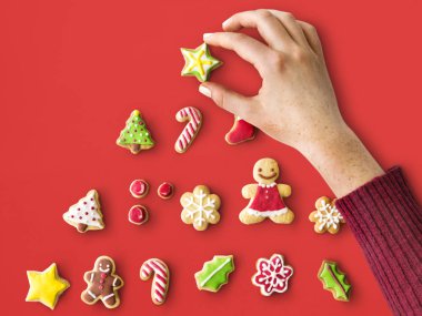 Zencefilli kurabiye tutan kişi