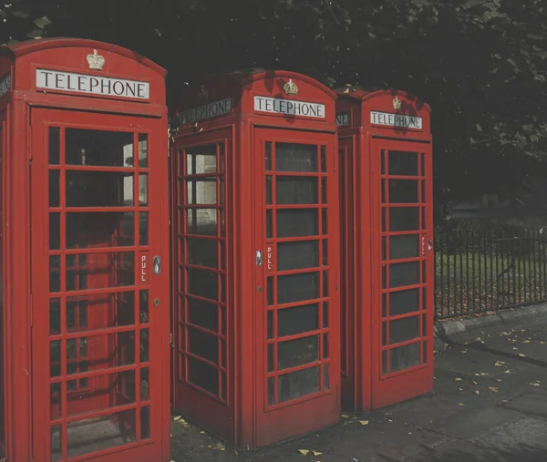Red Telephone Box Cabins — Stock Photo, Image