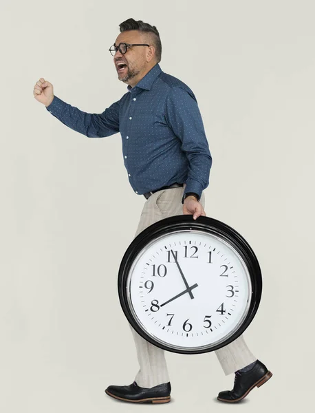 Homem Caucasiano Relógio Corrente — Fotografia de Stock