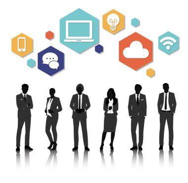 İş adamları grafik simgeleri ile