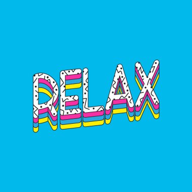 creative graphic written word Relax clipart