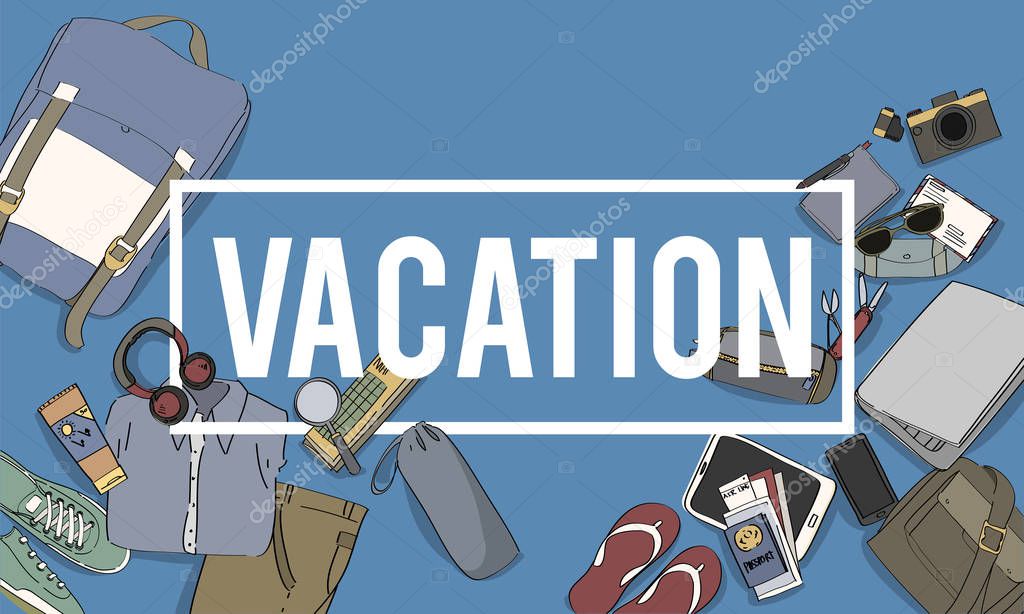 creative graphic written word vacation