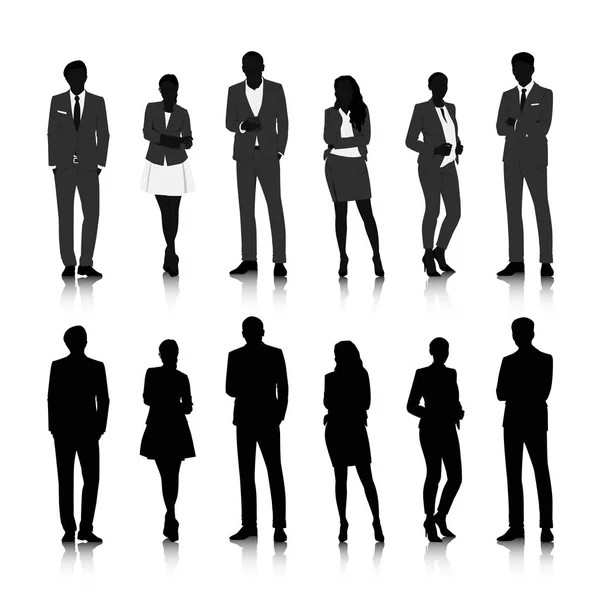 Silhouettes Business People — Image vectorielle