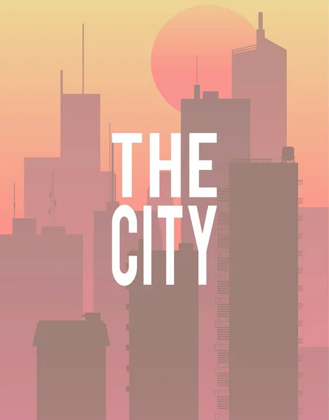 Matin et lever du soleil en ville — Image vectorielle