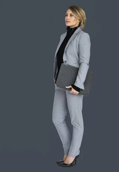 Business Woman Holding folder — Stock Photo, Image