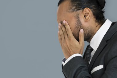 işadamı kapanış yüz eller ile