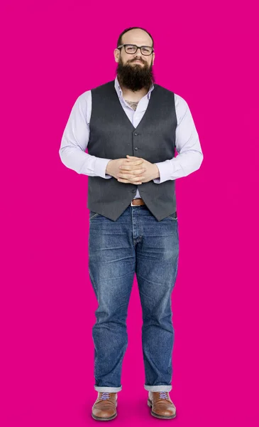 Hombre con barba posando en estudio — Foto de Stock