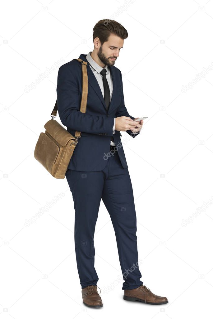 handsome Businessman with handbag