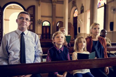 group of people in church clipart