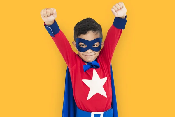 boy in superhero costume