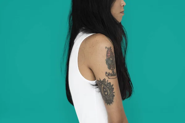 Ázsiai nő tetoválás — Stock Fotó