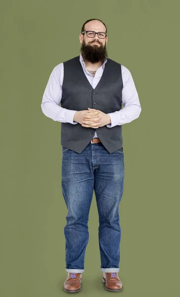 Man with beard posing in studio — Stock Photo, Image