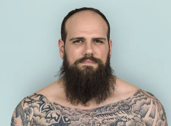 Adam sakal ve dövme — Stok fotoğraf