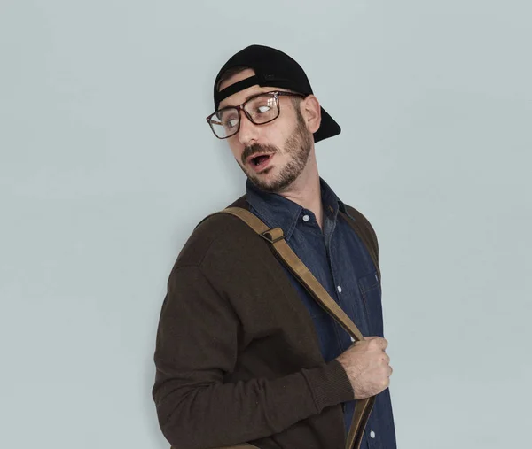 Man in cap and eyeglasses — Stock Photo, Image