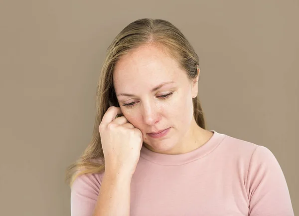 Mujer caucásica deprimida — Foto de Stock