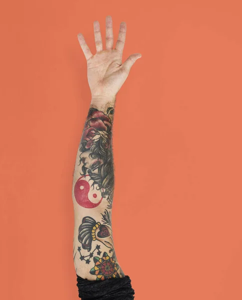 Tatuado Mans mão — Fotografia de Stock