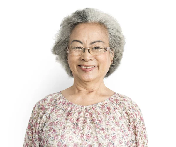 Senior asiatisch frau im die studio — Stockfoto