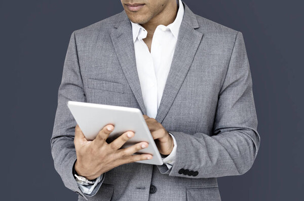 businessman using tablet