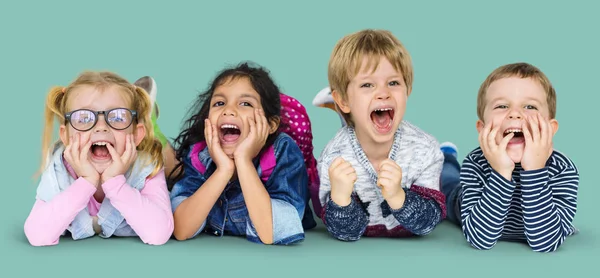 Multi ethnic children in the studio — Stock Photo, Image