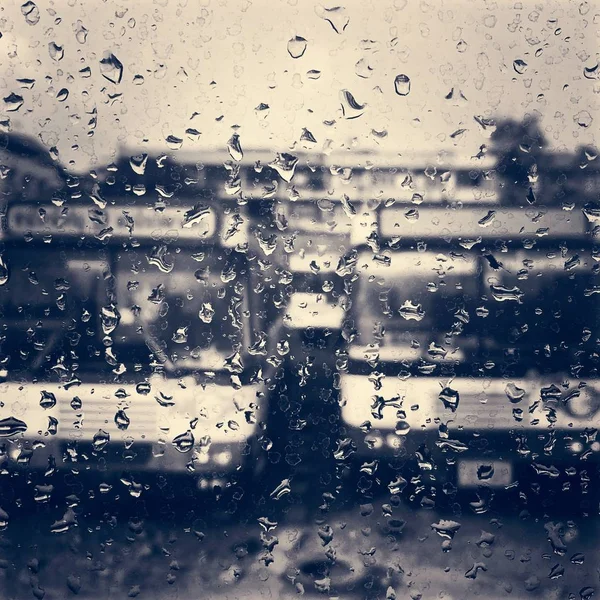 Gotas de chuva na janela — Fotografia de Stock