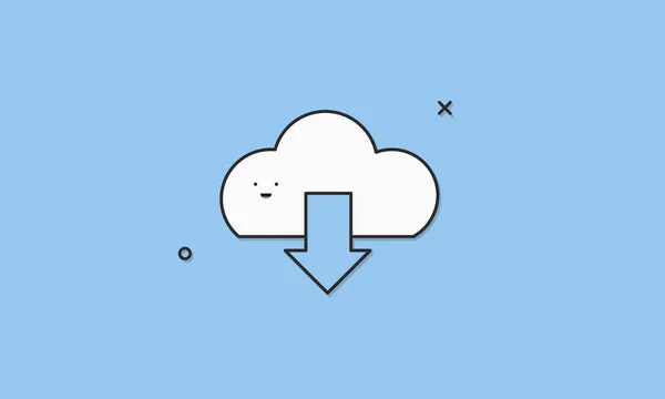 Téléchargement de la technologie cloud — Image vectorielle