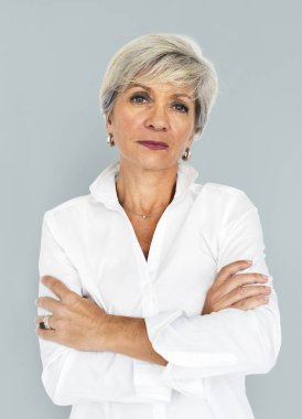 Beyaz iş kadını stüdyo