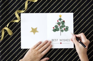 tebrik kartı üzerinde yazma kişi. 