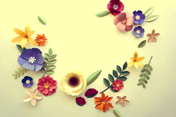 Handgemaakte bloemen op wenskaart — Stockfoto